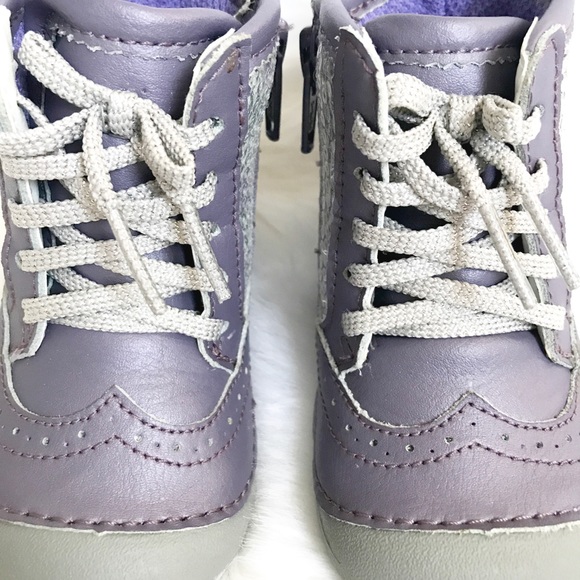 Stride Rite Purple and Grey High Top Boots size 3 - Picture 2 of 5